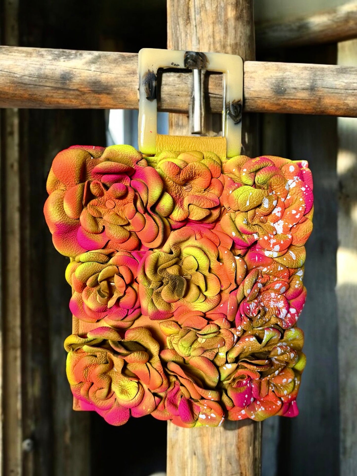The Sunny 3D Floral Leather Tote