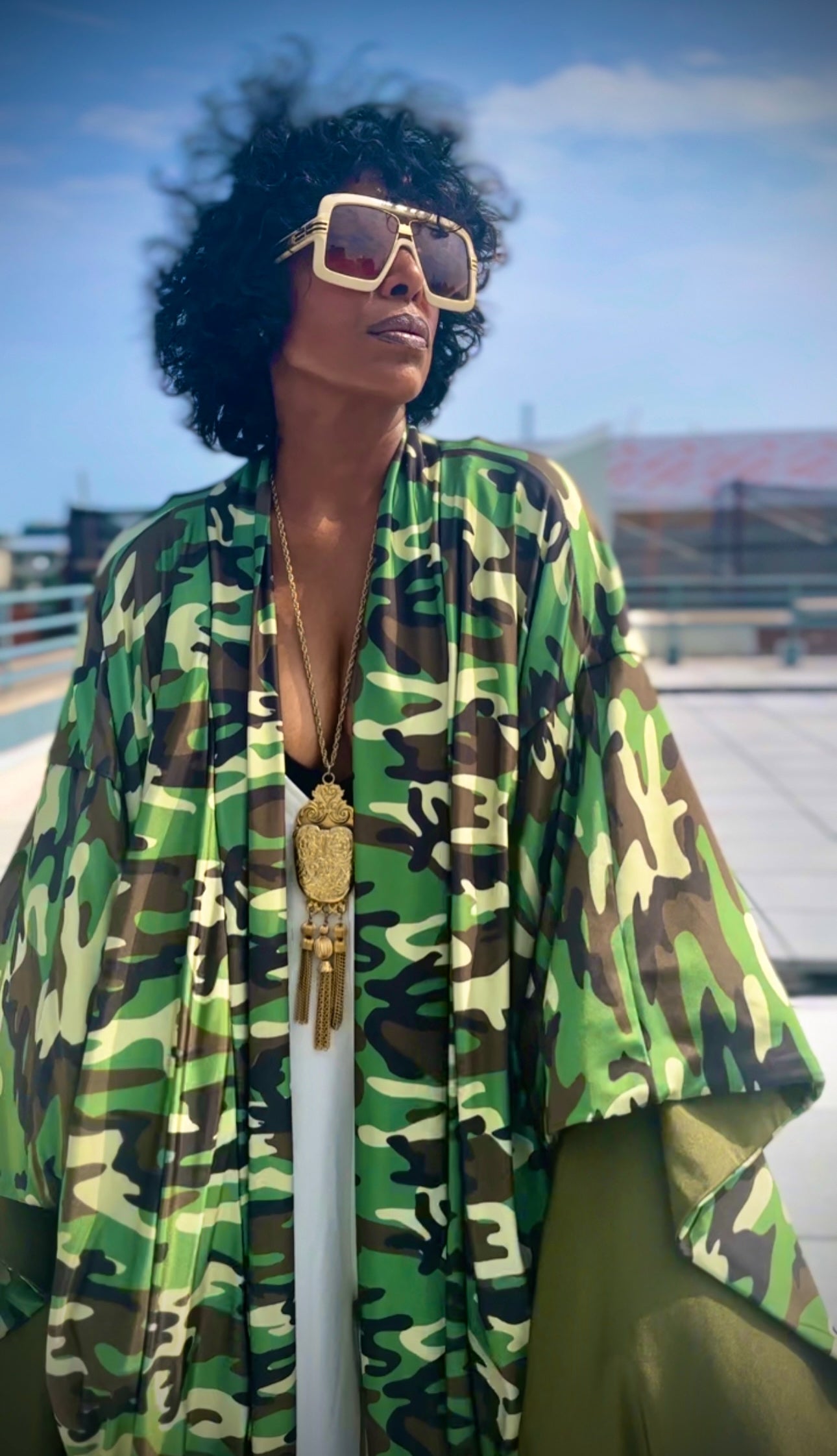 The Winsome Camo Kimono