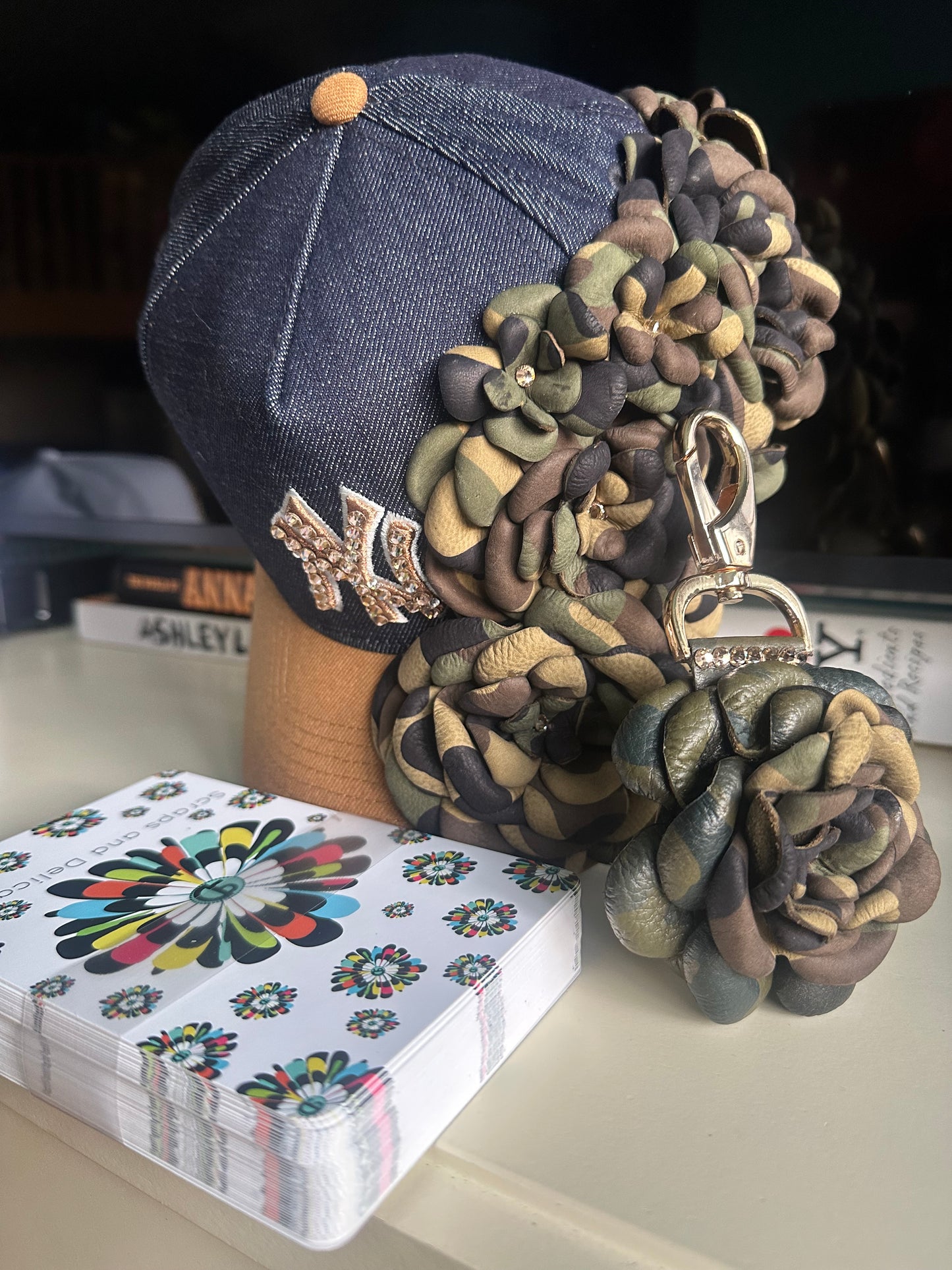 Denim and Camo Blue Leather Team Hat