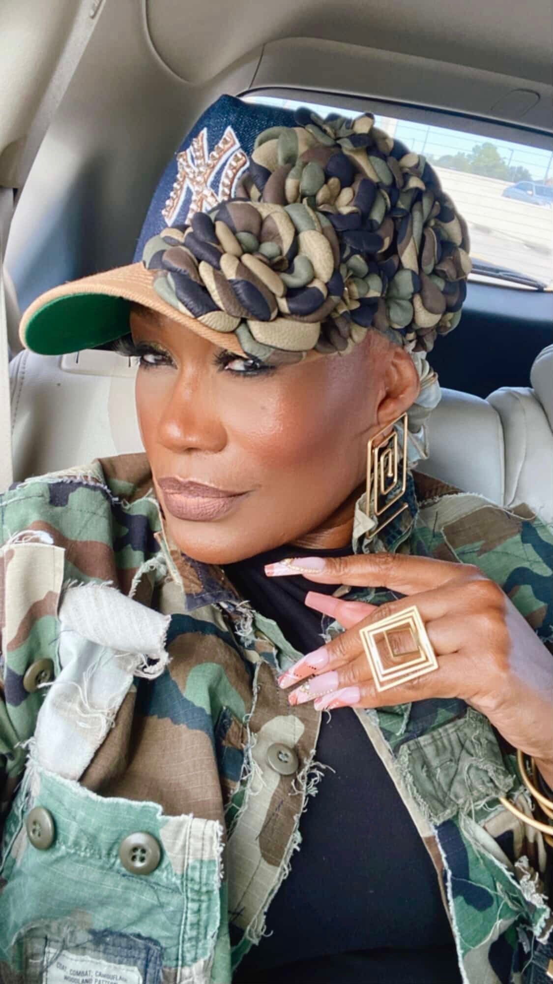 Denim and Camo Blue Leather Team Hat