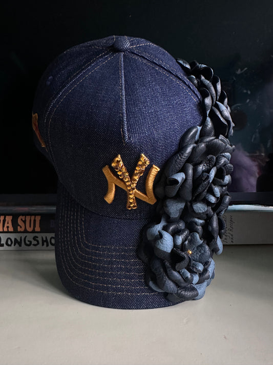 Denim and Camo Blue Leather Team Hat