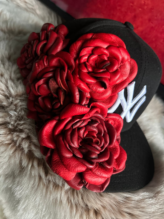 Straight NY RED LEATHER FLORAL
