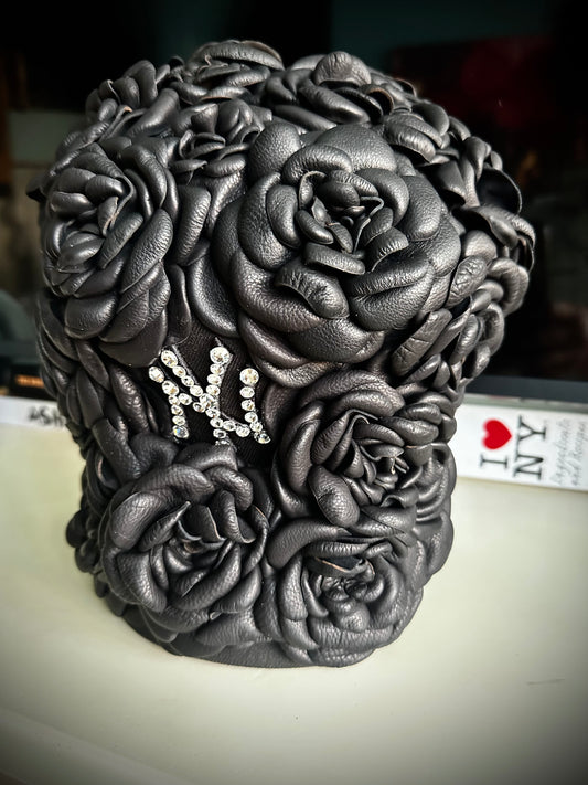 “On My New York Shit” 3D Floral  Leather Hat
